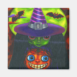 Imán Halloween Pumpkin Witch Magnet