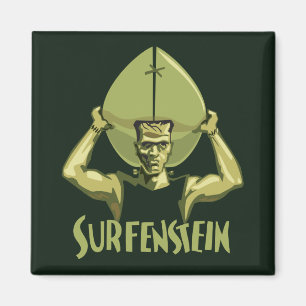 Imán Halloween que practica surf Frankenstein