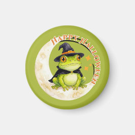 Imán Halloween Rana Simpática Sapo Bruja Verde