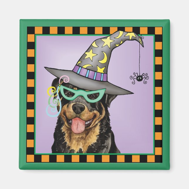 Imán Halloween Rottweiler (Frente)