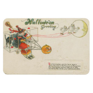 Imán Halloween Saludo a Witch Vintage