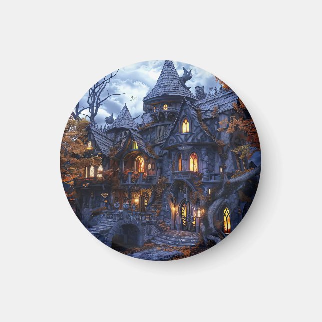 Imán Halloween Scary Witch Castle (Frente)