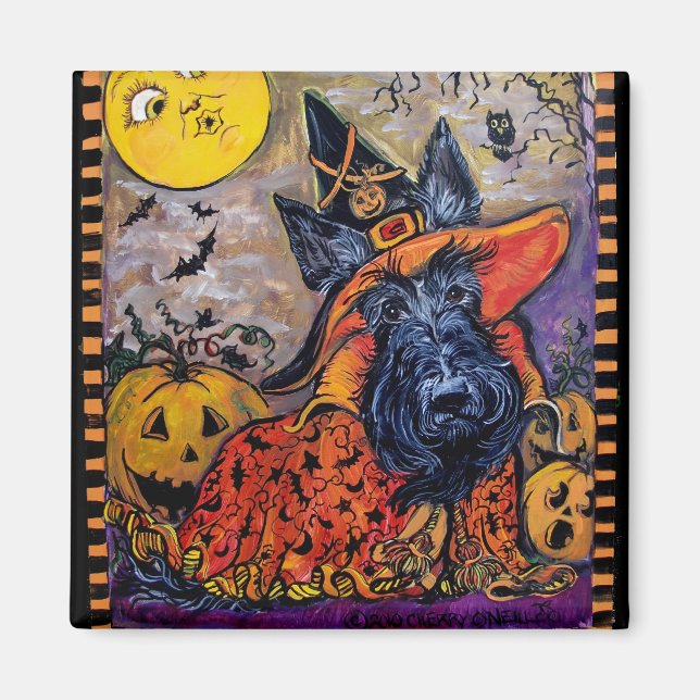 Imán Halloween Scottie (Frente)
