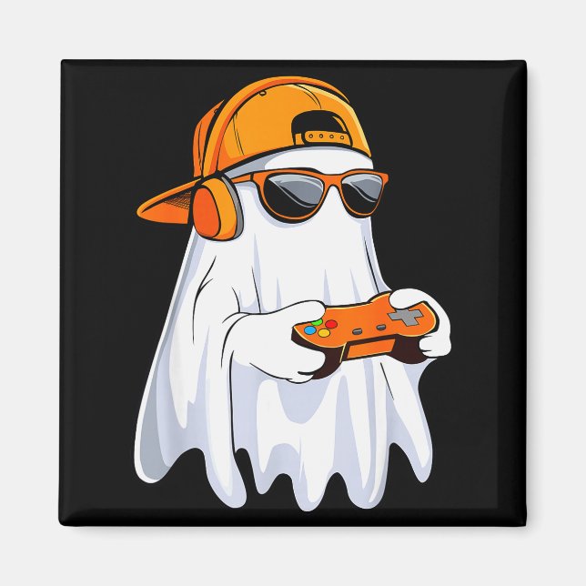 Imán Halloween Shirt Ghost Gamer Video Gaming Boys Men  (Frente)