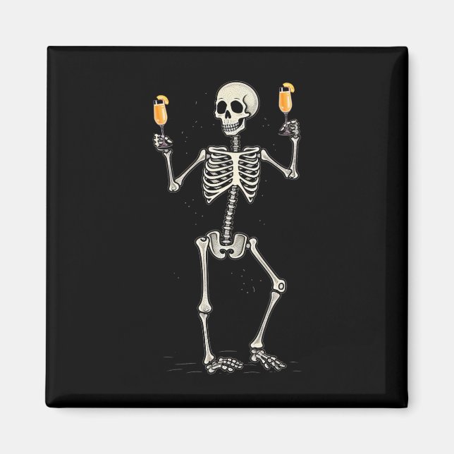 Imán Halloween Skeleton Bebe Peach Bellini Tail (Frente)