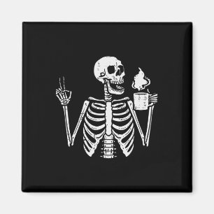 Imán Halloween Skeleton Café Paz Divertido disfraces ho