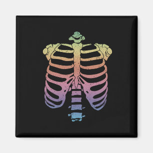 Imán Halloween Skeleton Cage Zombie Costume Tee