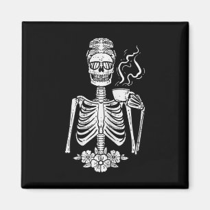 Imán Halloween Skeleton Coffee Funny Costume Mamá Mujer