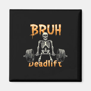 Imán Halloween Skeleton Deadlift Funny Fitness Weightli