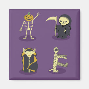 Imán Halloween Skeleton Dracula Mummy Grim Reaper