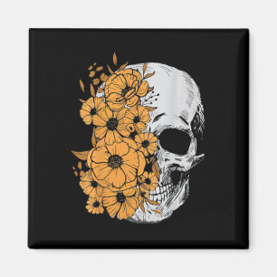 Imán Halloween Skeleton Flower Mens Women Skull