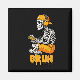 Imán Halloween Skeleton Gamer Video Gaming Funny Skelet