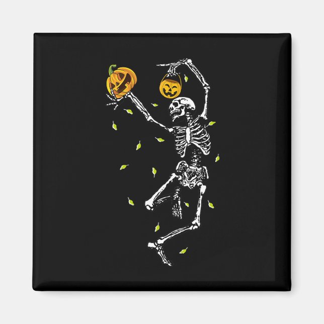 Imán Halloween Skeleton Men Dance Skeleton Pumpon (Frente)