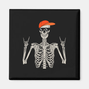 Imán Halloween Skeleton Rock On Hand Skeleton Men Boys