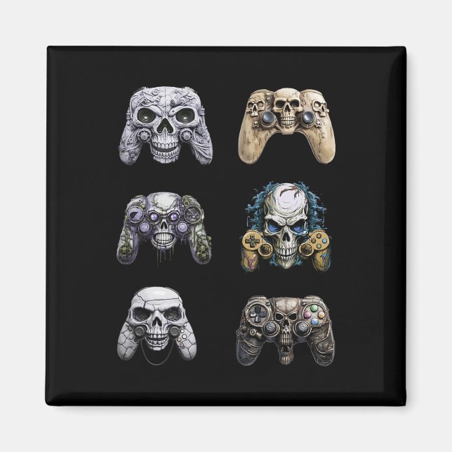 Imán Halloween Skeleton Zombie Gaming Controllers Mummy (Frente)