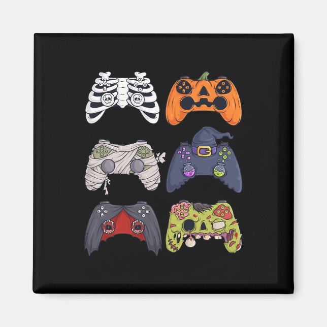 Imán Halloween Skeleton Zombie Gaming Controllers Mummy (Frente)