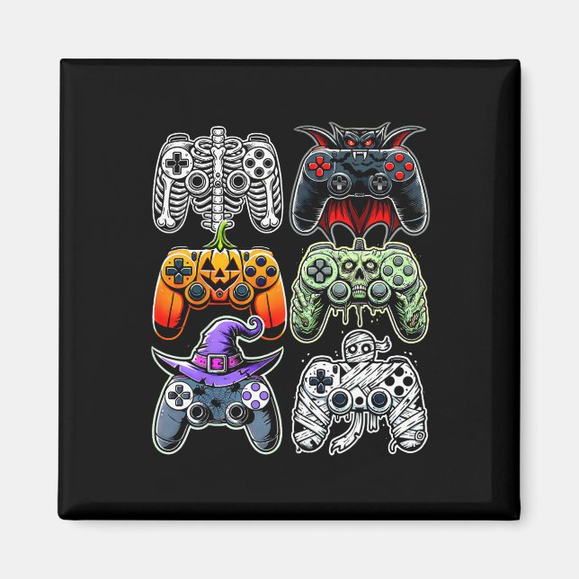 Imán Halloween Skeleton Zombie Mummy Gaming Controllers (Frente)