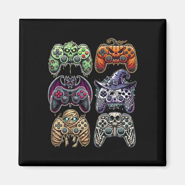 Imán Halloween Skeleton Zombie Mummy Gaming Controllers (Frente)