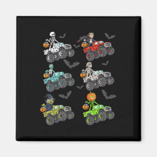 Imán Halloween Skeleton Zombie Riding Monster Truck Vam