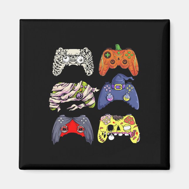 Imán Halloween Skeleton Zombie Witch Controller Mummy B (Frente)