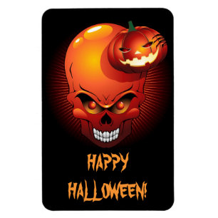 Imán Halloween Skull and Pumpkin Premium Flexi Magnet
