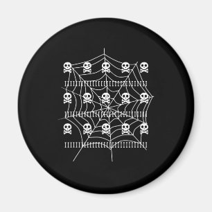 Imán Halloween Skull Spider Web Costume o trata