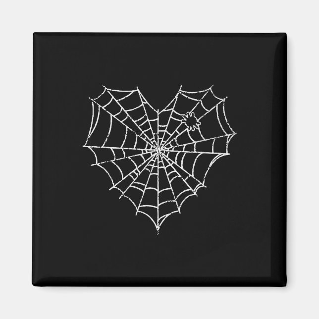 Imán Halloween Spider Web Costume Cute Heart Spider Web (Frente)