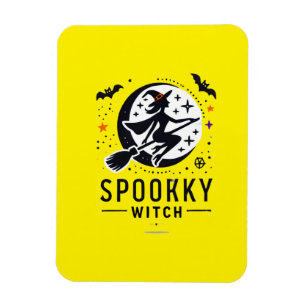 Imán Halloween Spooky Witch Design - Volando en la habi