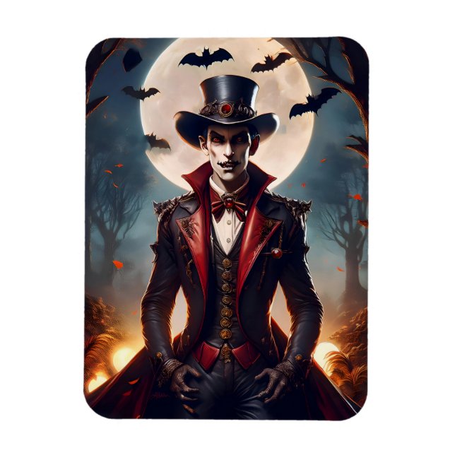 Imán Halloween Steampunk Gótico Zombie Vampiro (Vertical)