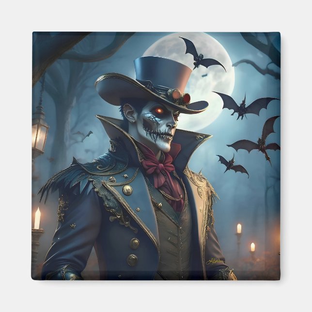 Imán Halloween Steampunk Sureño Gótico Zombie (Frente)