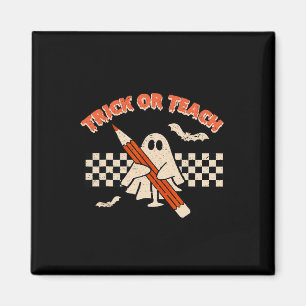 Imán Halloween Trick O Profesora De Retro De Enseñanza