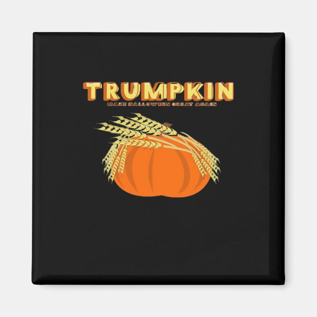 Imán Halloween Trumpkin Donald Funny Calabaza Halloween (Frente)