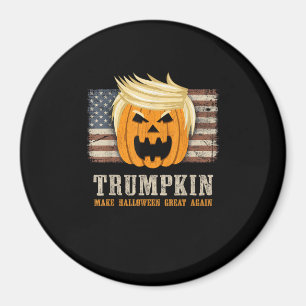 Imán Halloween Trumpkin Vintage Bandera Estadounidense 