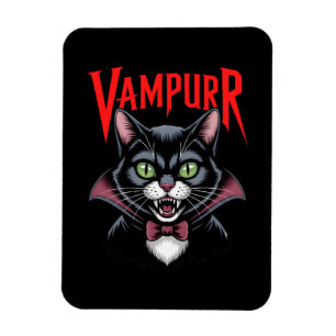 Imán Halloween, un extraño gato de vampiro