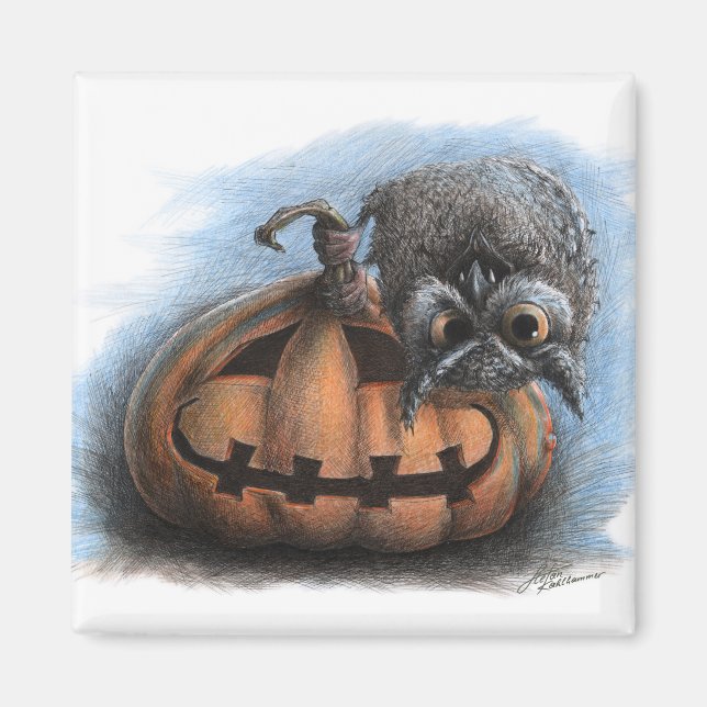 Imán Halloween Vampire Owl (Frente)