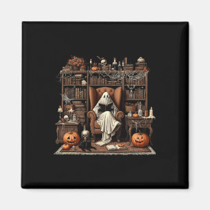 Imán Halloween Vintage Spooky Bookish Hauned Bookstore