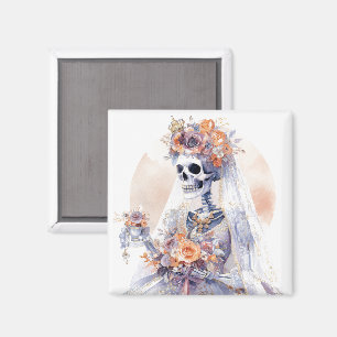 Imán Halloween Watercolor Skeleton Magnet