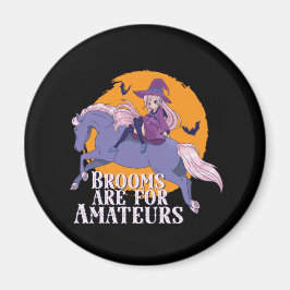 Imán Halloween Witch Horse Lover Cute Anime Chica