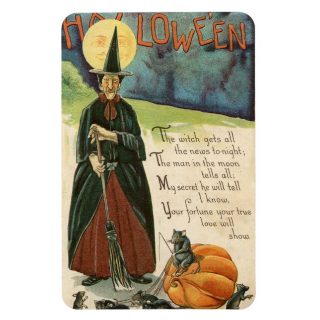 Imán Halloween Witch Vintage (Vertical)