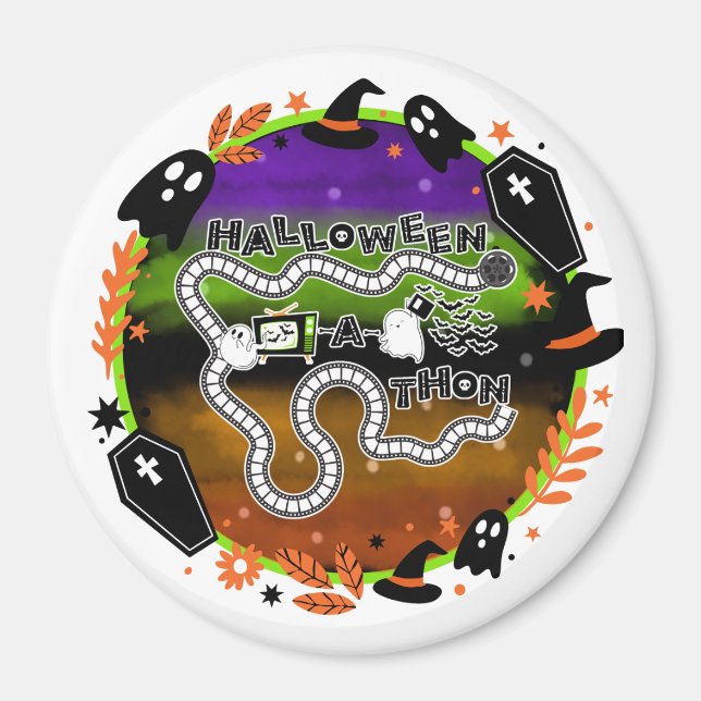 Imán Halloweenathon Circle Game Board Magnet (Frente)