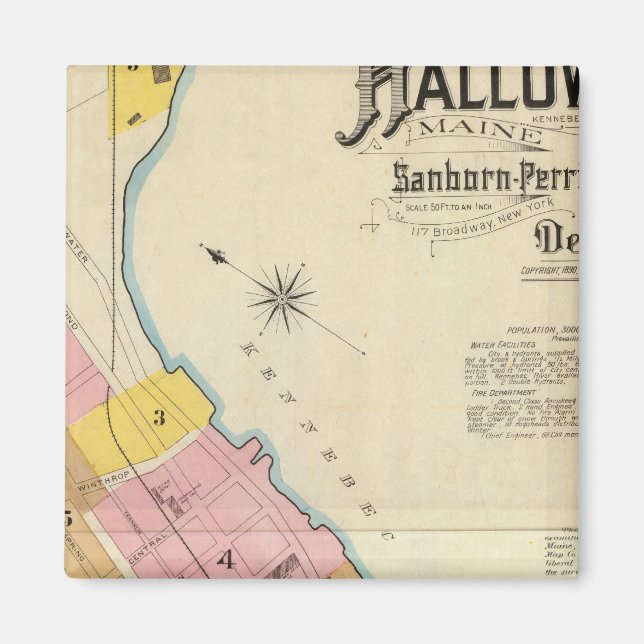 Imán Hallowell, Kennebec County y Maine (Frente)