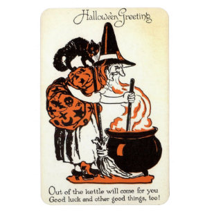 Imán Hallowen saluda a Witch and Kettle Vintage