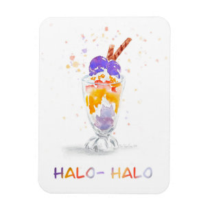 Imán Halo Halo Halo Watercolor Magnet Filipino / Filipi
