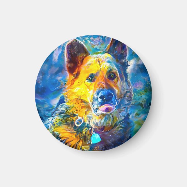 Imán Halo: Retrato de un pastor alemán (Frente)