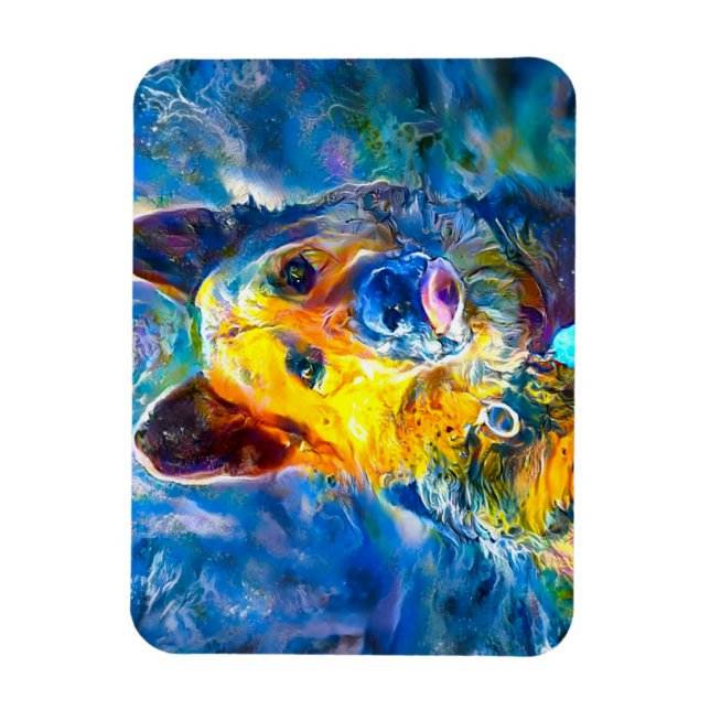 Imán Halo: Retrato de un pastor alemán (Vertical)