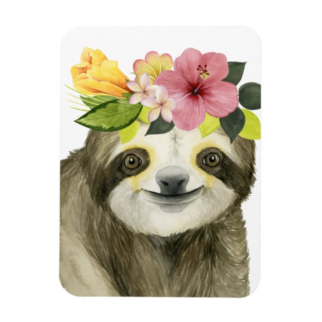Imán Halo tropical | Sweet Sloth (Vertical)