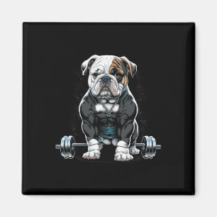 Imán Halterofilia Perro Diversión Fitness Gym Bulldog