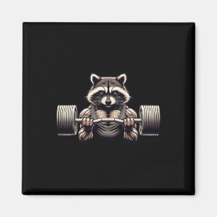 Imán Halterofilia Raccoon Raccoon Gym Workout Muscled R