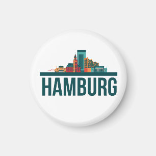 Imán Hamburg Germany Skyline T-Shirt