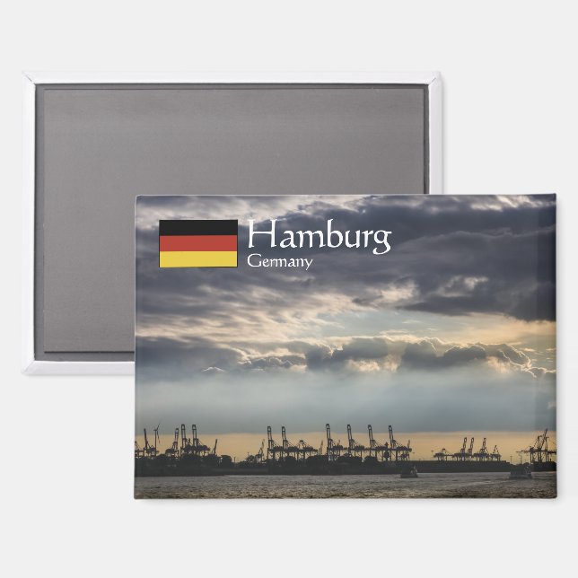 Imán Hamburg Germany Souvenir (Anverso/Reverso)